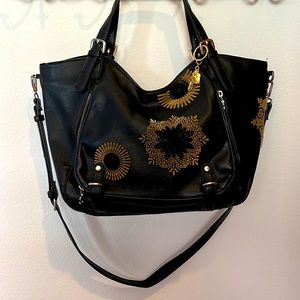 Chic Black and Gold Women's Shoulder Bag